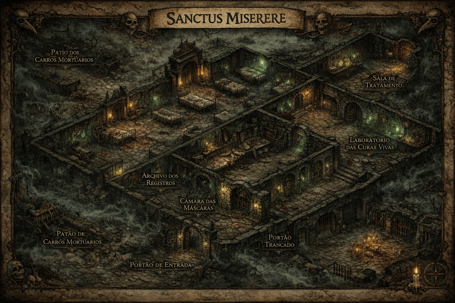 Sanctus Miserere: Hospital de peste abandonado para RPGs de fantasia e terror