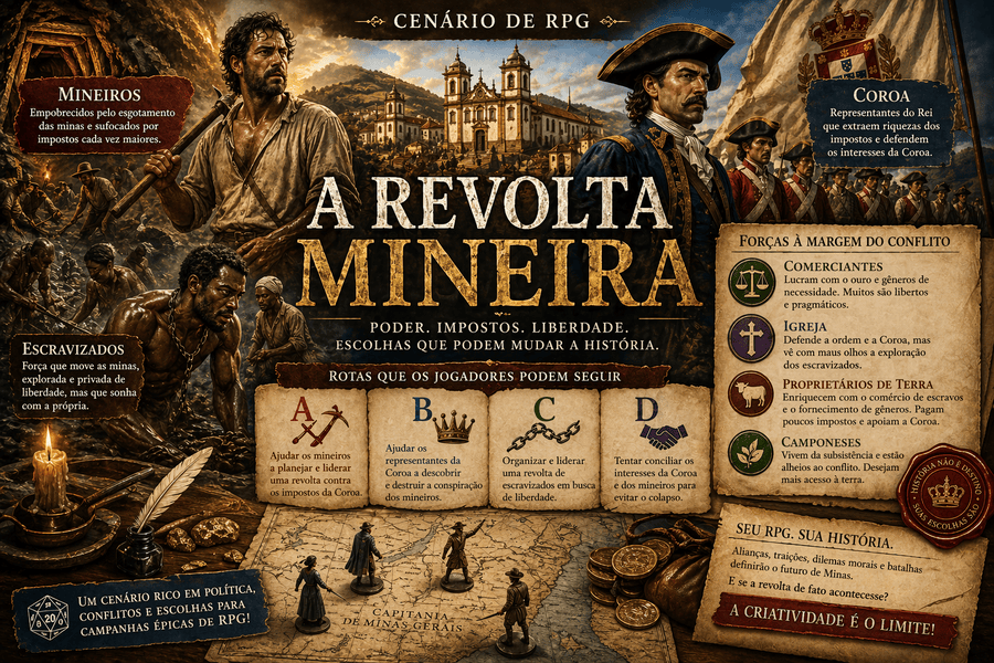 Tiradentes: ideias de Conflitos e Escolhas para RPG